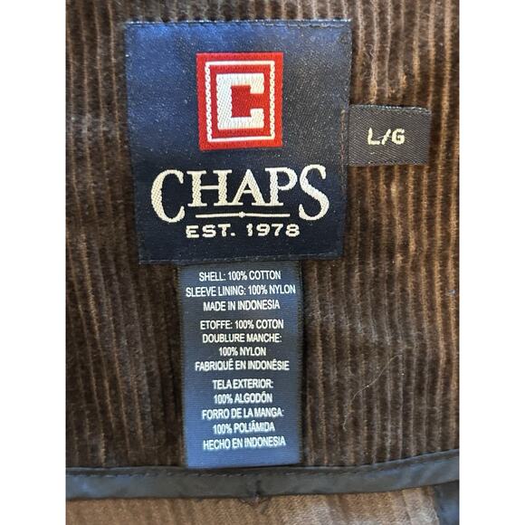Chaps Mens Corduroy Shirt Jacket Brown XL / Shirt Coat / Shacket - Picture 2 of 6